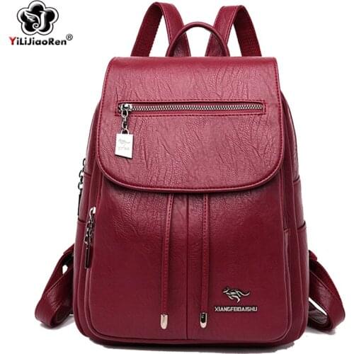 Fashion Backpack Women Lady Backpack Shoulder Bag Leather Backpack Anti Theft Large School Bags for Teenage Girls Mochilas Mujer