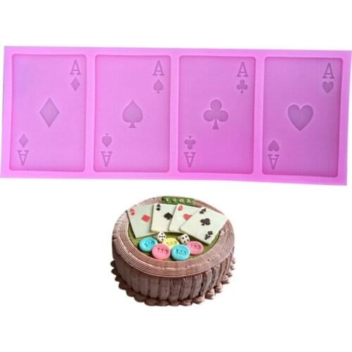 Chocolate Cake Silicone Molds Cake Decorating Tools Baking Mould 3D Poker Shape Form Fondant Kitchen Pastry Baking Tools