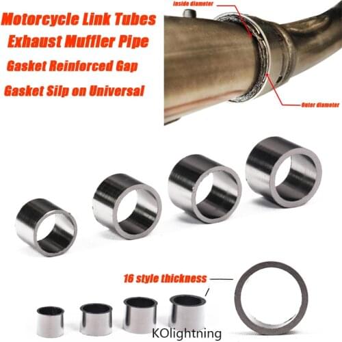 Motorcycle Link Tubes Exhaust Muffler Pipe Connect Interface Graphite Gasket Reinforced Gap Gasket Silp on Universal