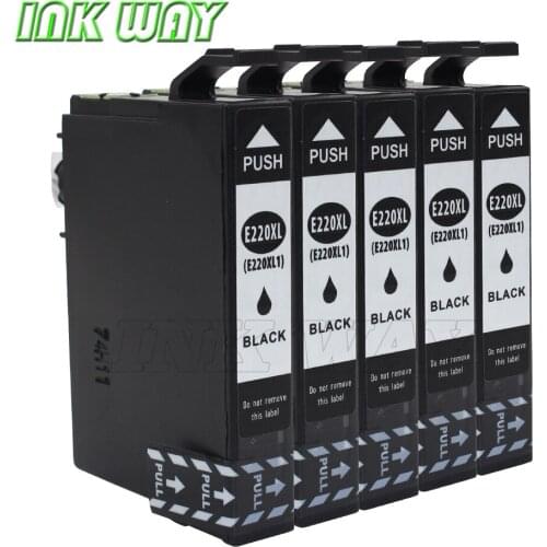 INK WAY For Epson 220XL, black Ink Cartridge, High Capacity, 5 pack 1 lot