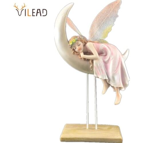VILEAD 32cm Resin Flower Fairy Beauty Angel Figurines European Home Accessories Creative Girl Children Birthday Wedding Gifts