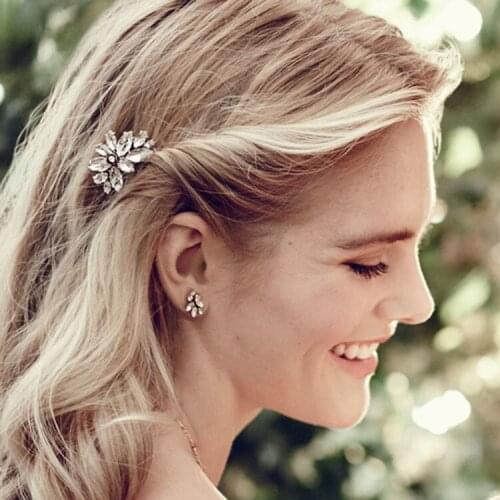 Vintage Gold Rhinestone Wedding Bridal Hair Side Comb Headpiece Ornament Jewelry Hair Accessories