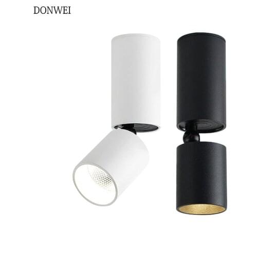 Black White Rotatable led Ceiling light 3W 5W 7W Angle Adjustable showcase lamp for Livingroom Exhibition Room Shop Spot light