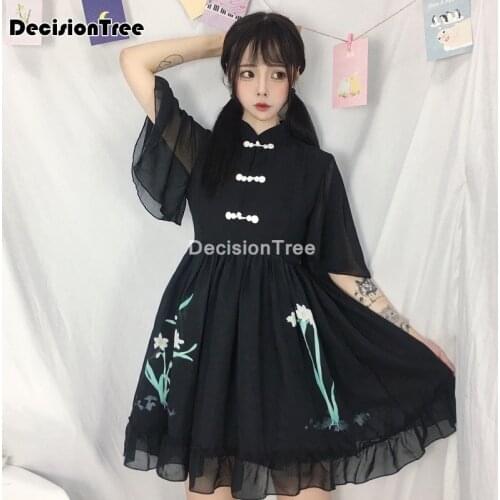 2021 chinese traditional hanfu dress female improved high waist chiffon dress elegant lady party dresses kimono dress
