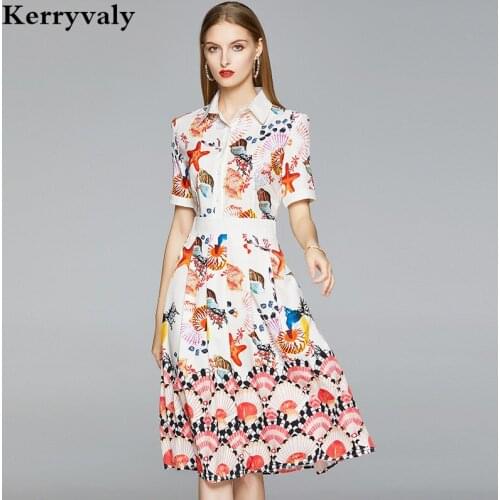 Vestidos Vintage Floral Printed Summer Dress Zomerjurk Dames 2021 Retro Runway Shirt Party Dress Sukienka Letnia K8907