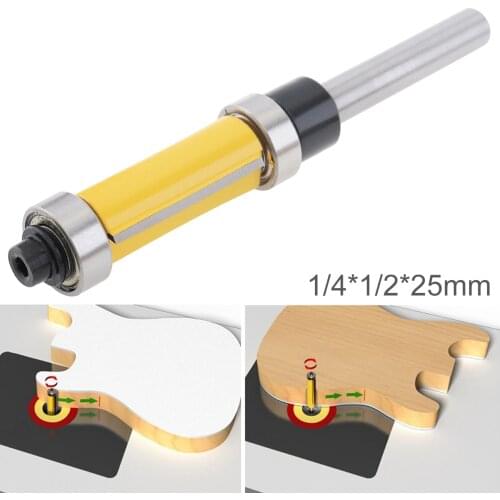 1/4 Handle High-grade Copying Double Bearing Trimmer Woodworking Milling Cutter Trimming Trim Router Bits for Trimming