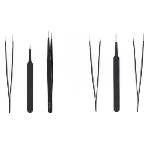 1.5mm Industrial Tweezers Kit Anti-Static Stainless Steel Tweezer Set Repair Tools ESD-10 11 12 13 14 ESD-15 integrated circuit