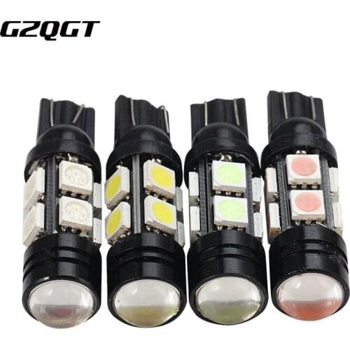 1pcs 1.5W Led Lens T10 5050 8 SMD Led Bulbs W5W Car Indicator Signal Instrument Door Light Clearance Lights White yellow red