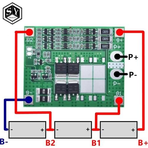 1PCS Great IT 3 series 11.1V 12V 18650 lithium battery protection board 12.6V 15A was overcharged with protective belt balance