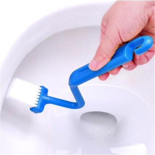 1 Piece S-Shaped Toilet Brush Cleaning Kitchen Side Corners Curved Window Cleaner Households Pincel Clean Brushes For Toilet