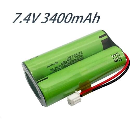 18650 3400mAh lithium batteries 7.4v 18650 li-ion rechargeable battery with wires and JST -XH 2Pconnector