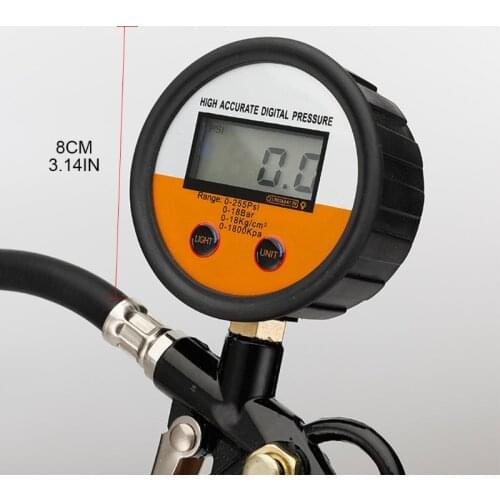 220psi Car Auto Tire Air Pressure Gauge for Motorcycle Car Suv Inflator Pumps Tools Tire Repair Pressure Type Gun