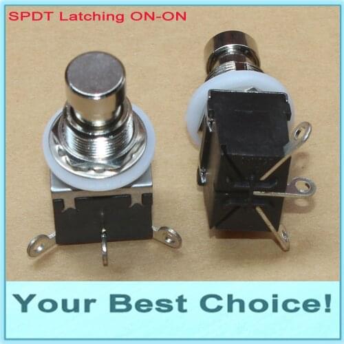 5pcs/Lot SPDT Latching ON/ON Guitar Effect Push Button Stomp Pedal Foot Switch