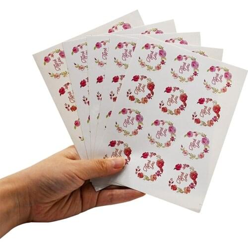 60pcs Thank You Stickers Gift Package Seal Labels 3.5cm Handmade Stickers Scrapbooking Material For Wedding Shopping Decor