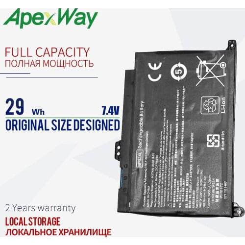 ApexWay 29wh battey for HP Pavilion Notebook PC 15 849569-543 849909-850 HSTNN-LB7H HSTNN-UB7B BP02XL BP02041XL