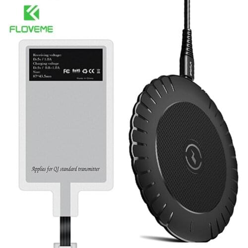 FLOVEME Desk Wireless Charger Pad For Samsung S8 S9 S10 Plus Note 8 9 Fast Wireless Charge Receiver Adapter For iPhone 11 7 X 8