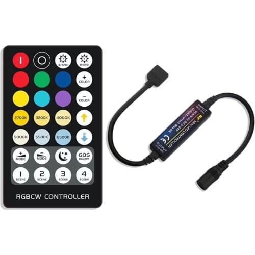 Wireless RF 5-In-1 Controller Mini Controller Constant Voltage RGBCW Infrared 28-Key RGB+CCT