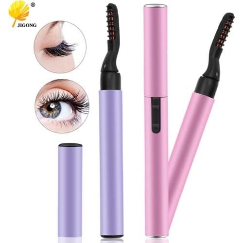 Purple Pink Portable Pen Style Electric Perm Heated Eyelash Curler Long Lasting Eye lash Curler Makeup Curling Kit For Women