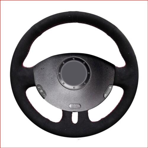 Black Suede Steering Wheel Cover for Renault Clio 3 2005-2013 Clio 3 RS 2005-2013 Accessories