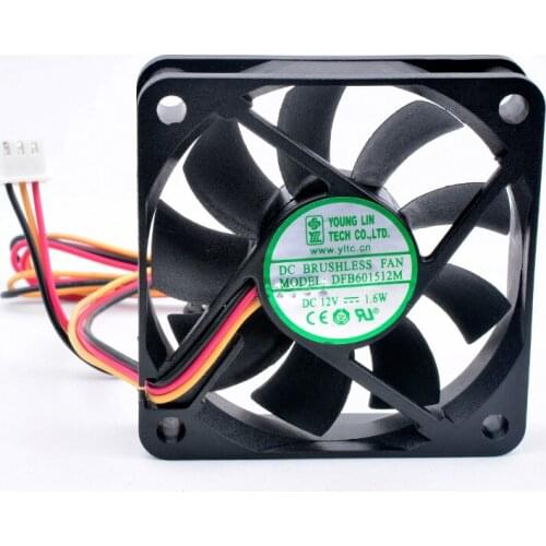 DFB601512M 6cm 60mm 60x60x15mm DC12V 1.6W 3 wires, double ball bearings, cooling fan for chassis power supply