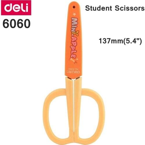 Deli 6060 Student Scissors 137mm(5.4') stainless scissors retail packing