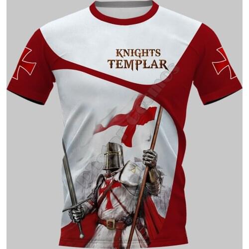 PLstar Cosmos Knights Templar 3D Printed t shirts women for men Summer Casual Tees Short Sleeve T-shirts Short Sleeve Style-1