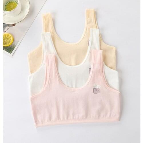 Cotton Breathable Underwear Girls Developmental Bra Teens Vest Children Sports Bras Tube Tops Lingerie Kids Simple Camisole