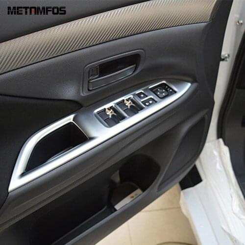 For Mitsubishi Outlander 2013-2018 2019 2020 Matte Window Lift Switch Cover Trim Interior Armrest Frame Accessories Car Styling