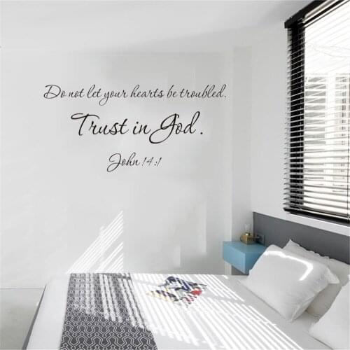 Fashion Christian Quote Wall Decals Trust Is God Wall Sticker For Living Room Bedroom Waterproof Vinyl Wall Stickers ph775