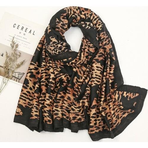 Fashion Leopard Printed Scarf Cotton Tassel Viscose Shawl Scarf Lady High Quality Wrap Pashmina Stole Bufandas Muslim Hijab Gift