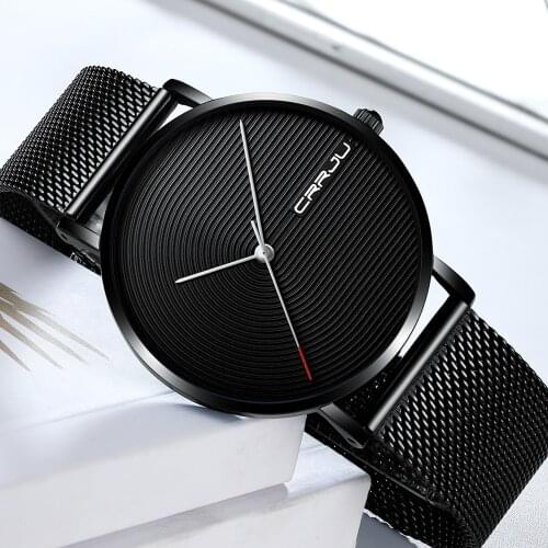 Men Watches Mens Quartz Wristwatches Male Clock CRRJU Top Brand Luxury Relogio Masculino Wrist Watches Meski For Sports