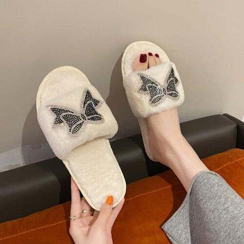 2021 spring new couple home floor cotton slippers home non-slip fur slippers ladies plus size slippers