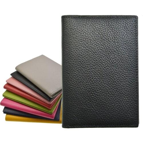 Genuine Cow Leather Passport Holder Composite Soft Candy Color Cover For The Passport Case with Flight Ticket pocket Card Wallet