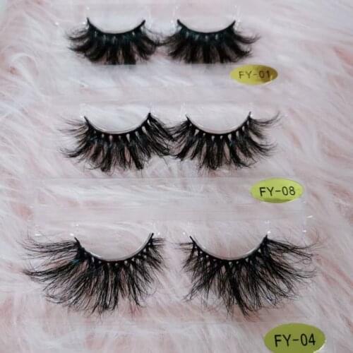Wholesale 3D Messy Eyelashes 1 Pair 25 mm Super Fluffy Mink Wispy With Box Dramatic Volume Messy Long 25mm 3d Mink False Lashes