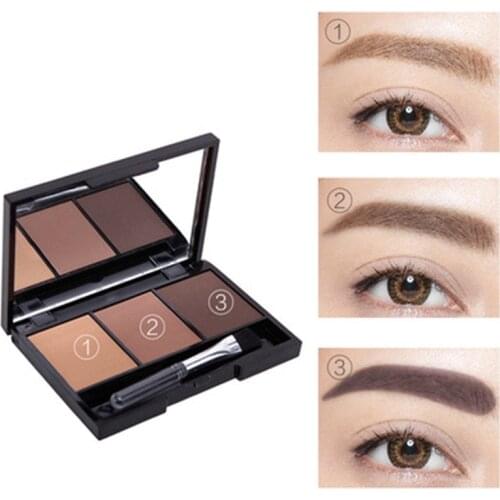 Eyebrow Powder Palette Cosmetic Eye Brow Enhancer Professional Waterproof Makeup Eye Shadow With Brush Mirror Box