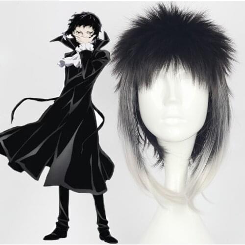 Anime Bungou Stray Dogs Cosplay Wig Ryuunosuke Akutagawa Cosplay Wigs Heat Resistant Synthetic Halloween Carnival Party Unisex