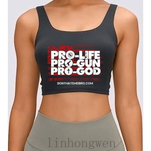 Pro Life Pro Gun Pro God Red Women Tank Top Gift Natural Summer Funny Size S-XL Original Custom Crop Top
