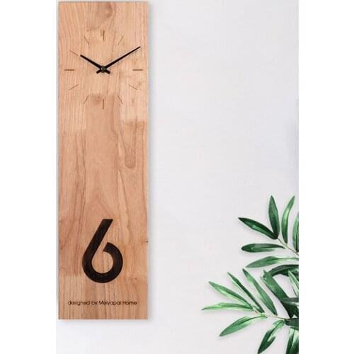 Solid Wood Simplicity Modern Wall Clock Nordic Square Mute Decorative Clock Office Generous and Personalized Art Fashion Clock
