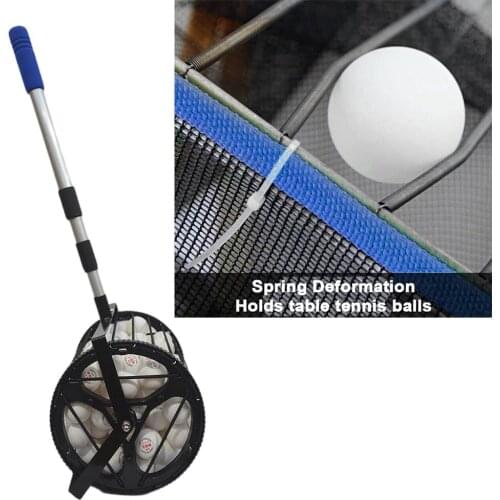 Ping Pong Ball Picker Collector Smooth Rolling Ball Picker With Removable Handle Up To 125 Tennis Balls Holding Table Tennis