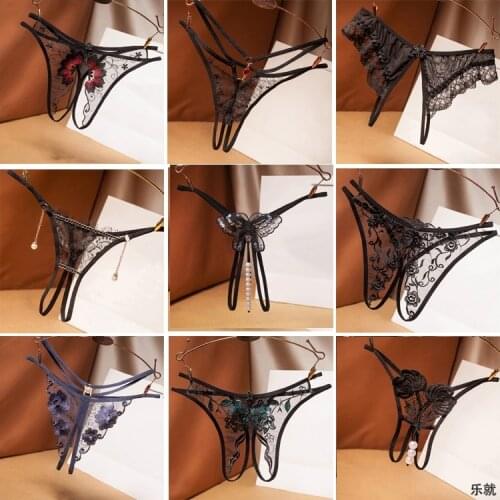 COZOK Women Sexy Lace Panties Low-waist Underwear Thong Female G String Breathable Lingerie Temptation Embroidery Intimates
