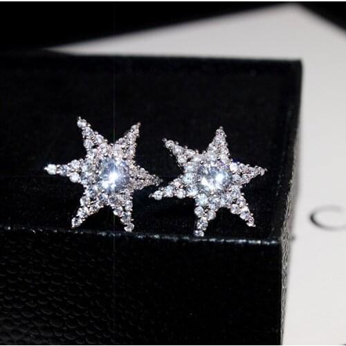 Vecalon Women's Silver Earrings