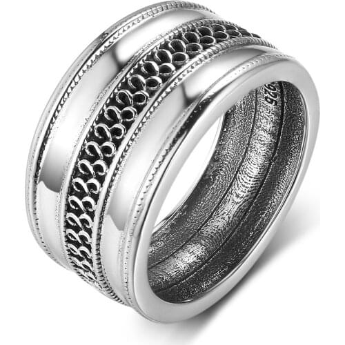 Vintage Copper Women Ring Classic Roman Retro Ethnic Style Pattern Rings for Women Wedding Jewelry Party Anniversary Jewellery