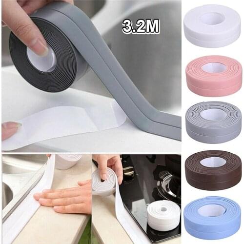 Waterproof Sealing Strips Toilet Corner White Waterproof Sealing Strip PVC Self Adhesive Sealing Strips For Household Supplies