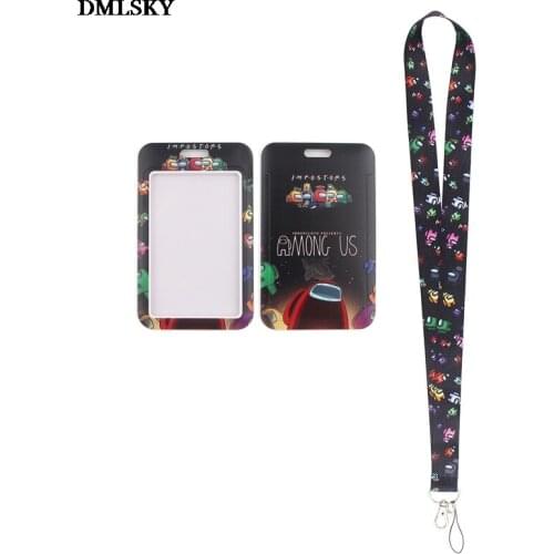 MD137 DMLSKY Cartoon Funny Game Business Badge Card Holder with Necklace Lanyard Keychain keys Badge ID Mobile Phone Rope Gifts