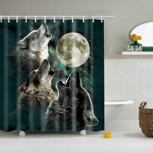 Animals Tiger Owl Elephant Wolf Deer Octopus Peacock Shower Curtains Bathroom Curtain With Hooks Bath Curtain 180X180cm
