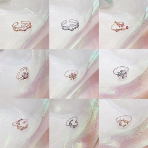 Zeojrlly Women Metal Party Trendy Bridal Sets Prong Setting All Compatible Rings Female Simple Elegant Korean Girl Jewelry