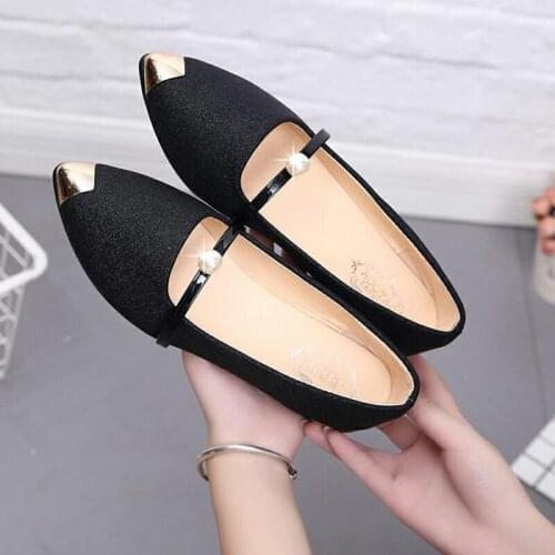 Women Flats Spring Autumn Women Leather Flat Slip On Footwear Casual Shoes Lady Loafers Pointed Toe Office Shoes