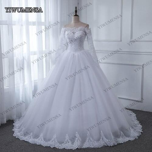 BOAT NECK OFF THE SHOULDER WEDDING DRESSES 2020 CUSTOM MADE BRIDAL DRESS BALL GOWN APPLIQUES LACE BEADING GWONS PLUS SIZE 2020