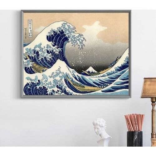 Japans Famous Kanagawa Wave Canvas Poster Wall Art Painting Sea View Wall Picture Living Room Dining Room Nordic Decoration