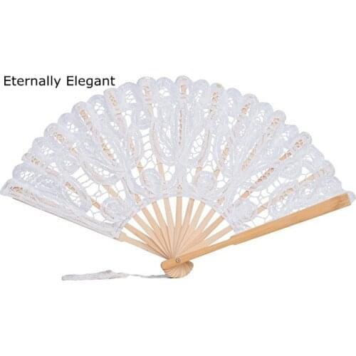 New 27cm Length Ivory Handmade Embroidered Sun Umbrella Lace Fan Bridal Wedding Birthday Party Decorations Free Shipping